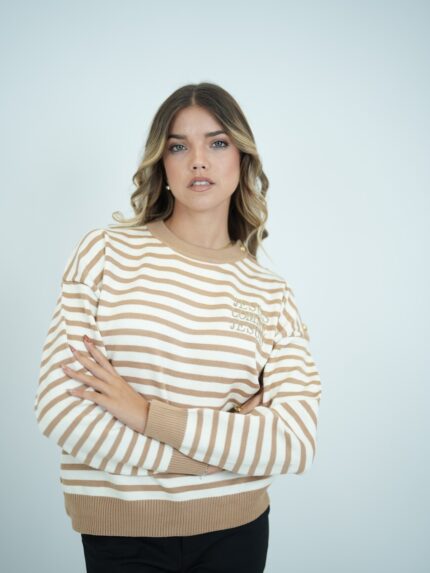 Camisola de malha com riscas