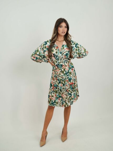Vestido estampado curto