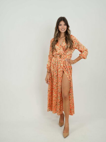 Vestido comprido com padrão