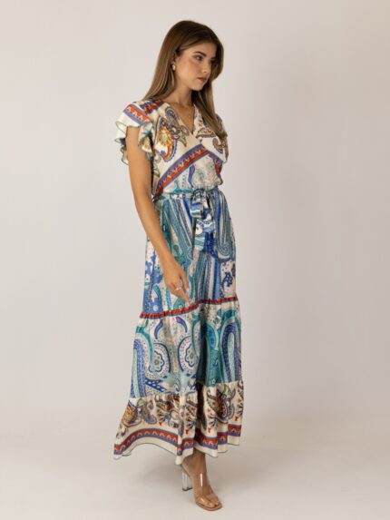 Vestido estampado comprido