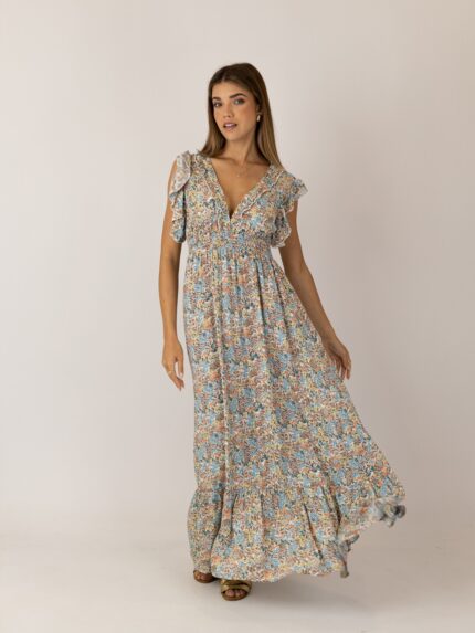 Vestido estampado comprido