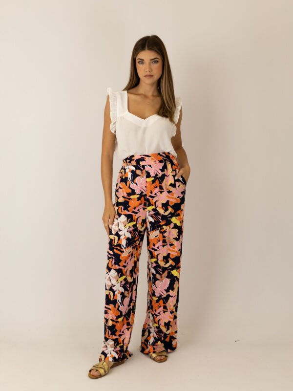 Calça estampada larga
