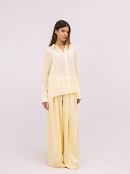 Blusa em Textura Ligeira – Amarelo Baunilha