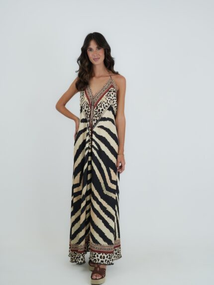 Vestido Longo Boho Chic com Costas Descobertas