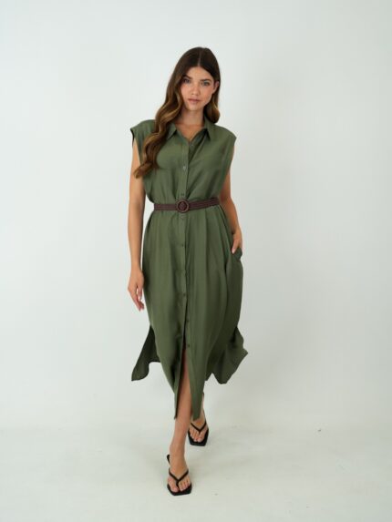 Vestido Camiseiro Longo Fluido