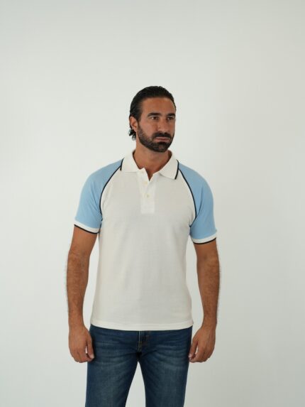 Pólo Masculino Bicolor de Manga Raglan