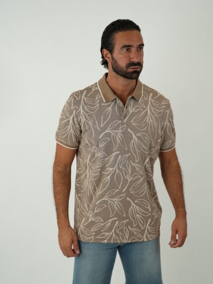 Polo de Malha com Padrão Foliáceo – Disponível em 3 Cores