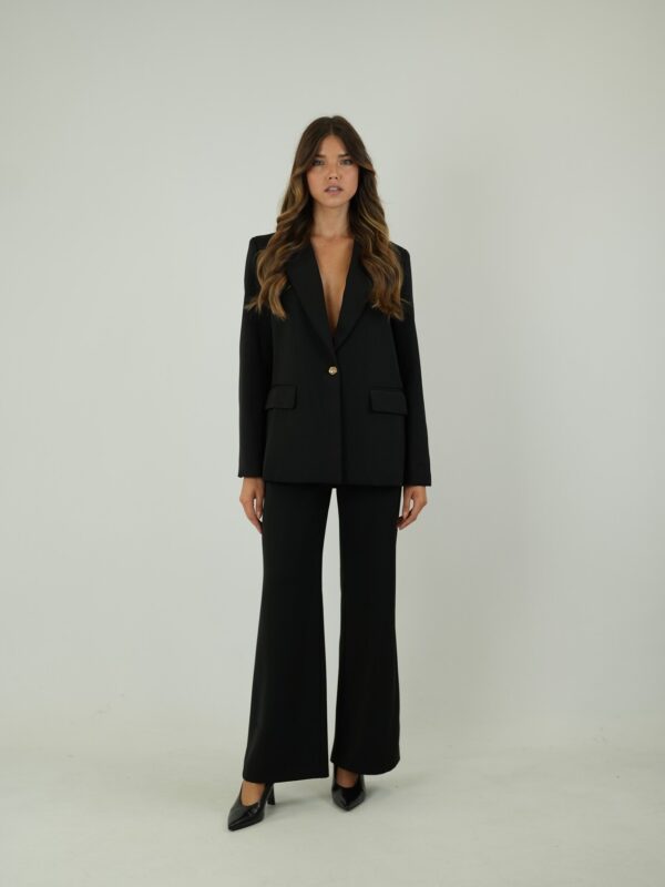 Blazer Alfaiataria Estruturado com Botões Dourados – Preto